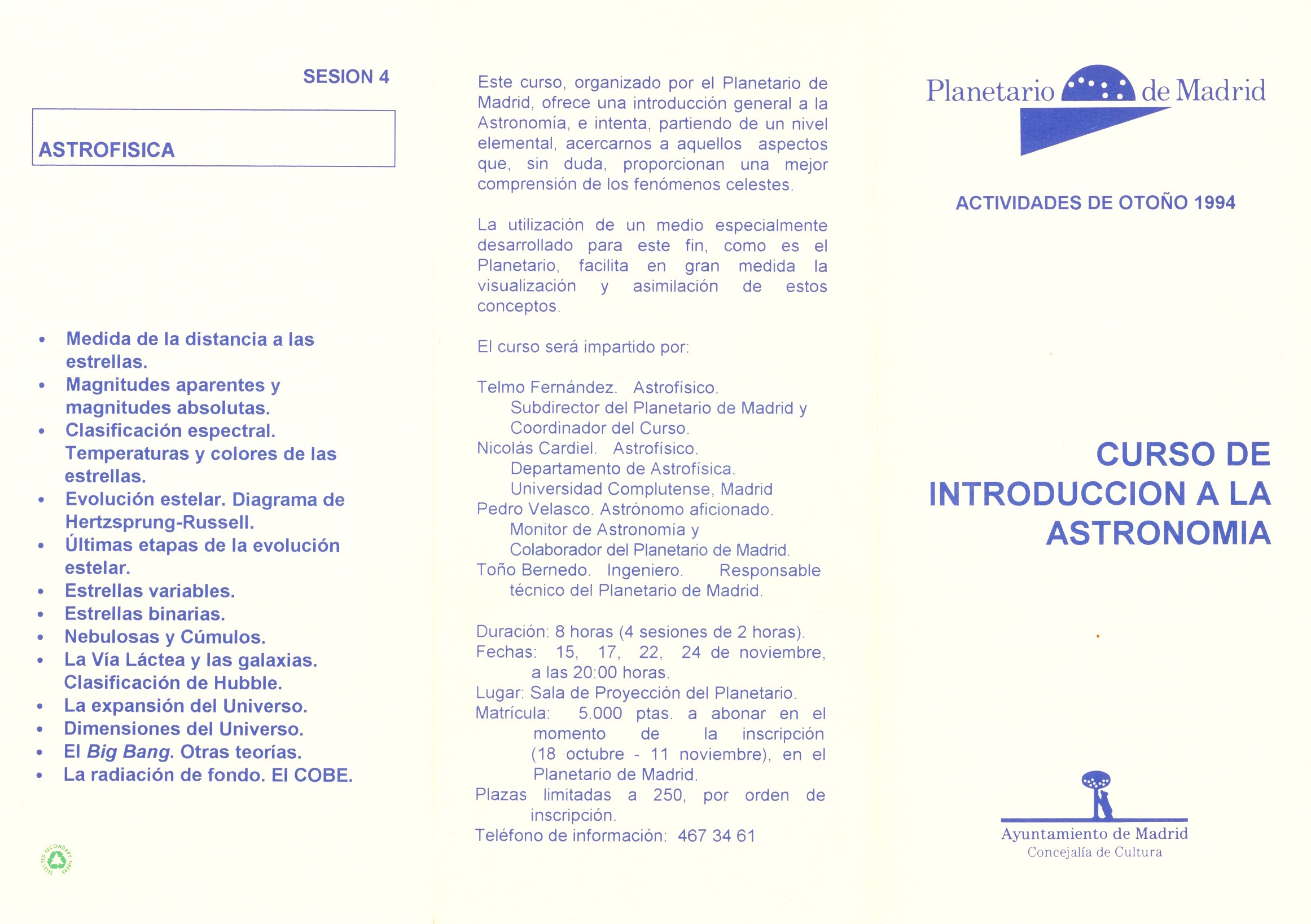 curso planetario 1994