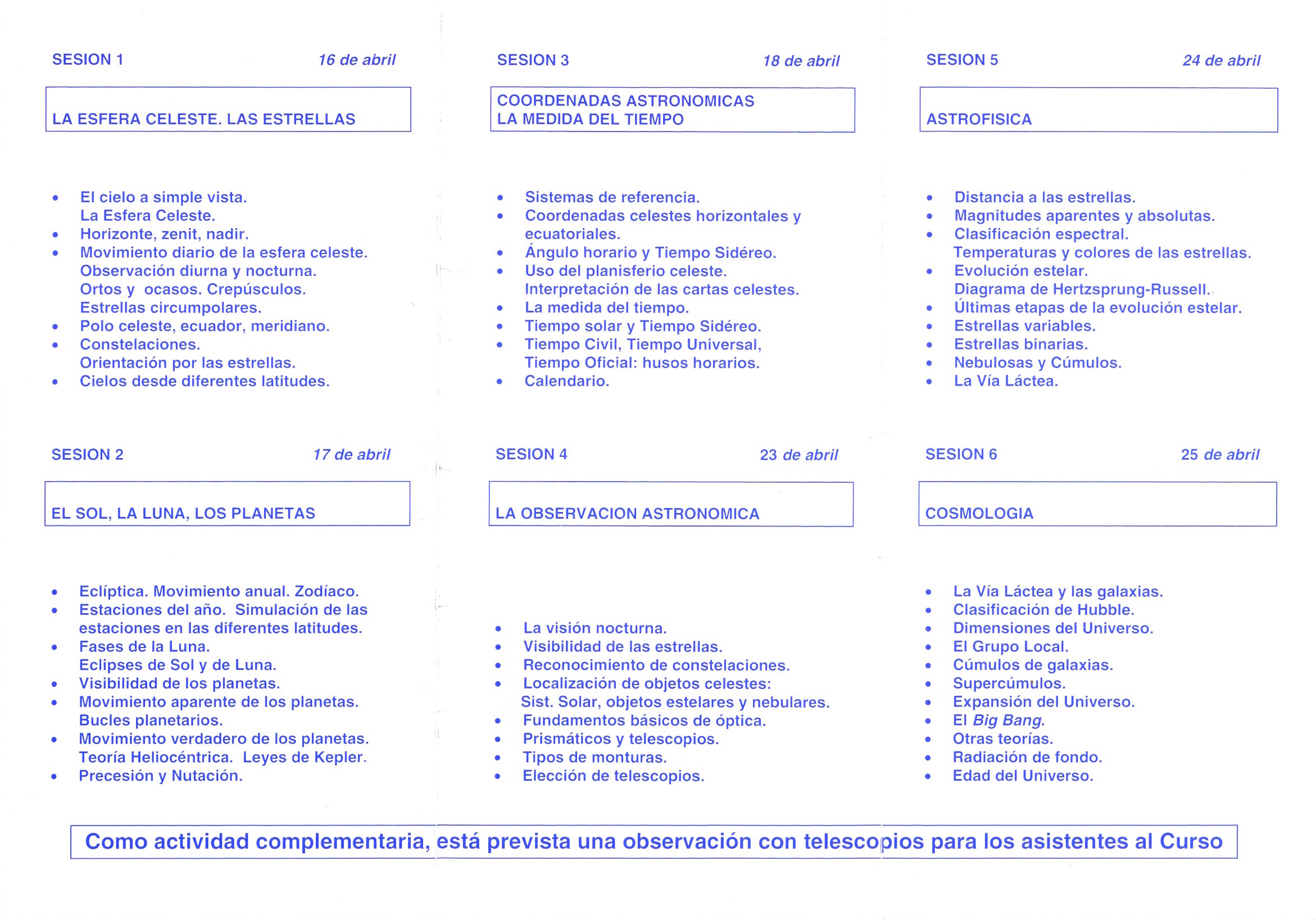 curso planetario 1996